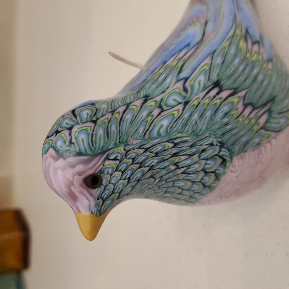 Handmade Vintage Rainbow Bird Candle - Picture 5 of 11